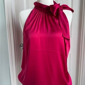 Beautiful, Ann Taylor Lift, Sleeveless Blouse, Magenta, tie at the neck